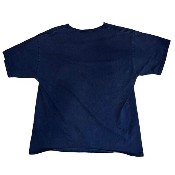 y2k Denver Broncos T-Shirt Blue Navy Short Sleeve Logo Graphic Tee Pullover - Picture 2 of 6